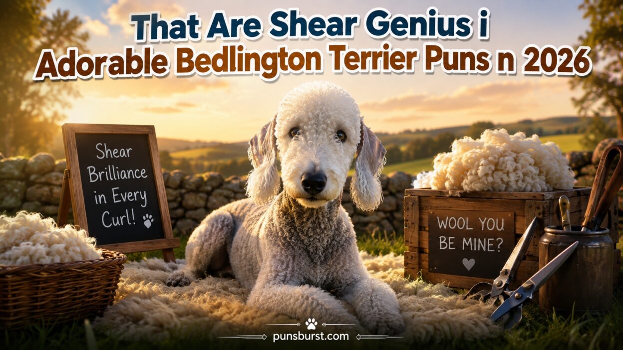 That Are Shear Genius i Adorable Bedlington Terrier Puns