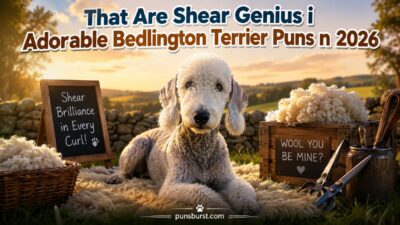 That Are Shear Genius i Adorable Bedlington Terrier Puns